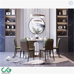 modern marble dining table chair 3d model